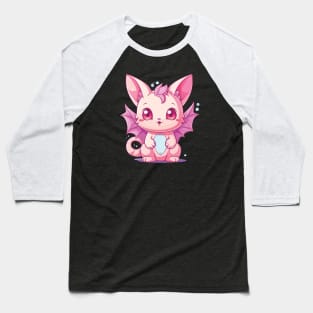 Kawaii Dragon Cat Baseball T-Shirt